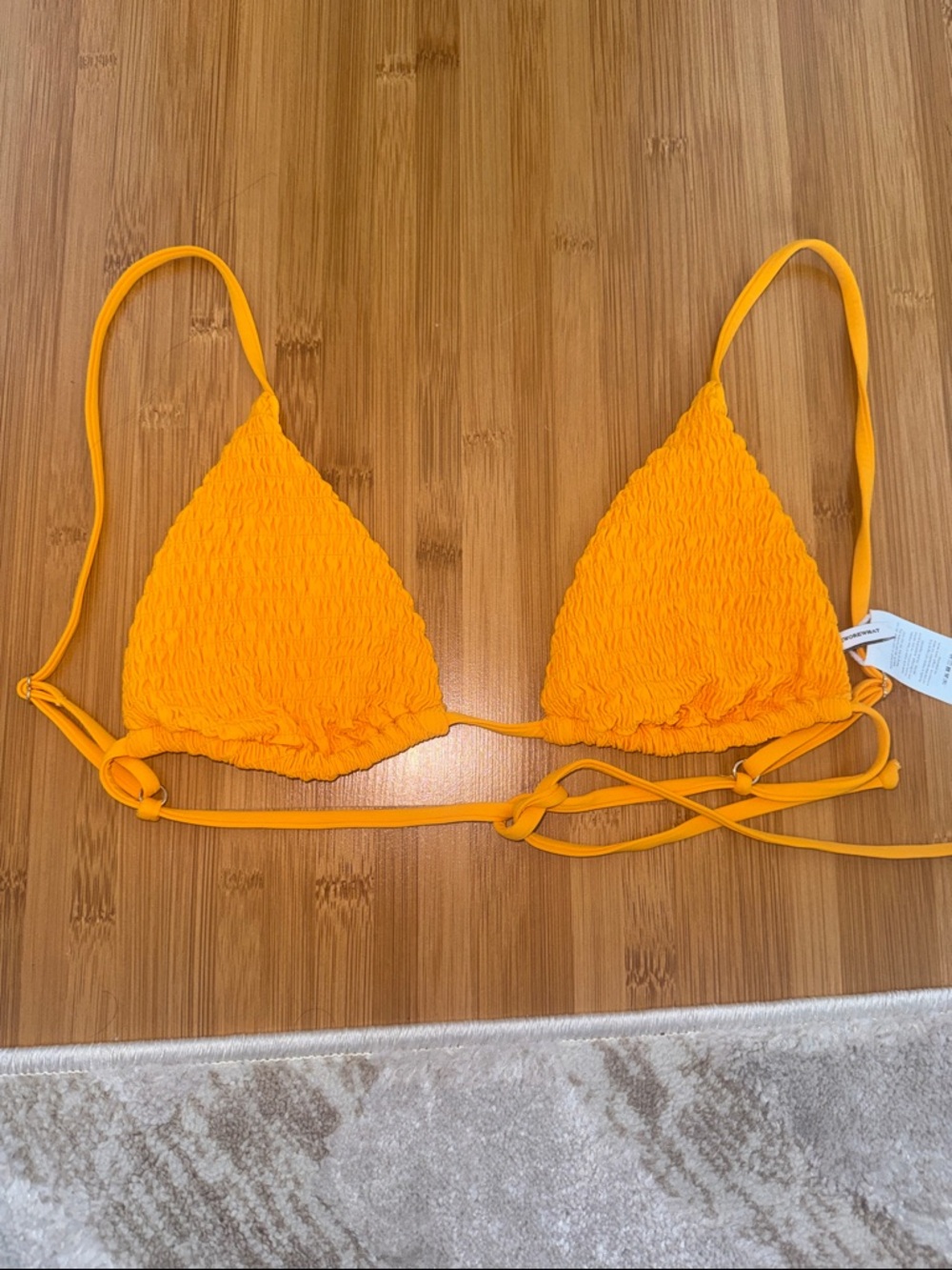 WeWoreWhat Golden Yellow Smocked Bikini Top